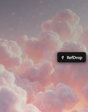 RefDrop button appearing over an image